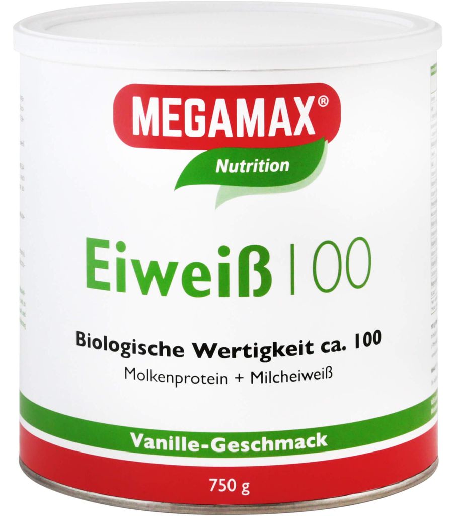 MEGAMAX Nutrition Eiweiß 100 Pulver Vanille-Geschmack, 750 Produktbild 