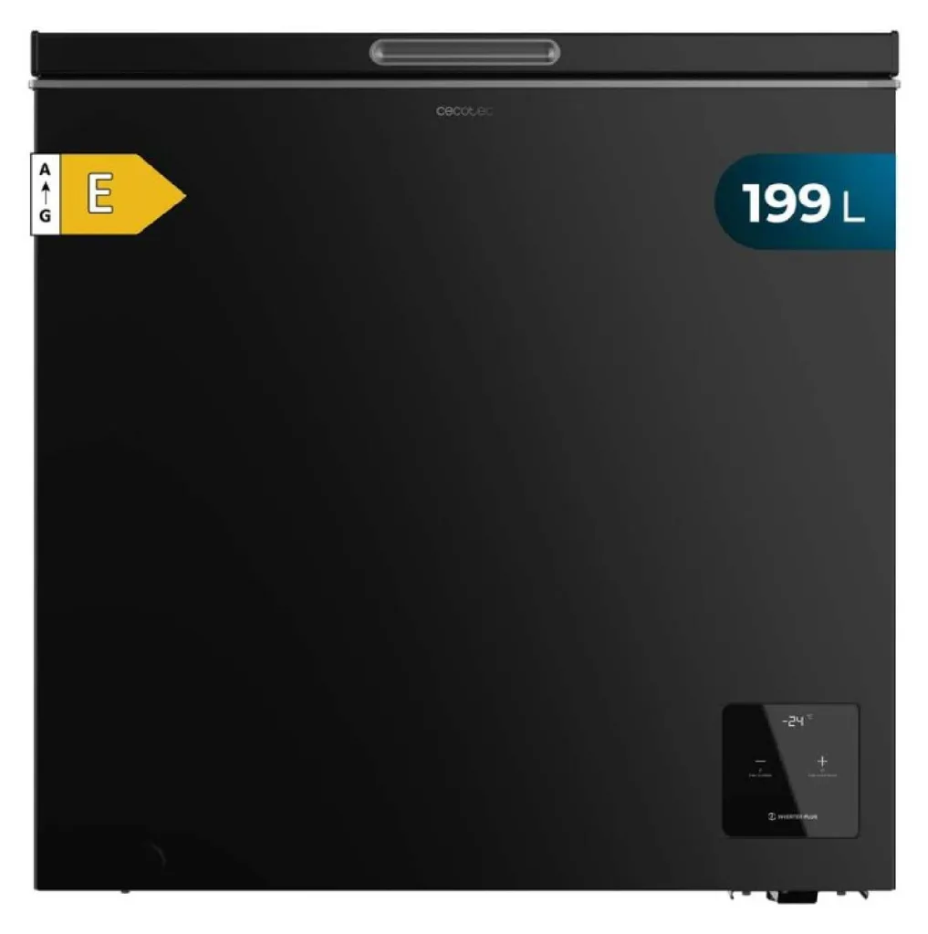 Congélateur Horizontal 199 Litres Noir Cecotec avec Thermostat Réglable