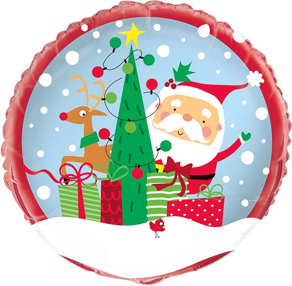 ABC18 Folienballon "Colorful Santa" | Ø 45 cm