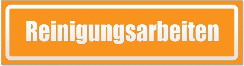 Kiwistar Reinigungsarbeiten invertiert Magnetschild Schild magnetisch - 20cm Orange - Magnetfolie für Auto PKW Kfz