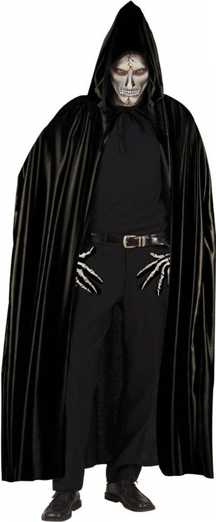 Długa czarna peleryna 140 cm - Peleryna wampira Dracula Zdjęcie produktu 