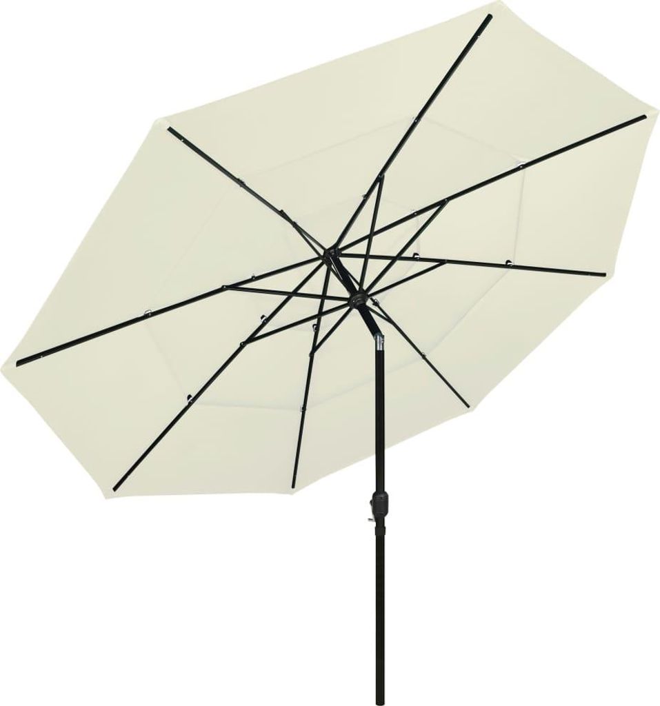 vidaXL Sonnenschirm mit Aluminium-Mast 3-lagig Sandfarbe Produktbild 