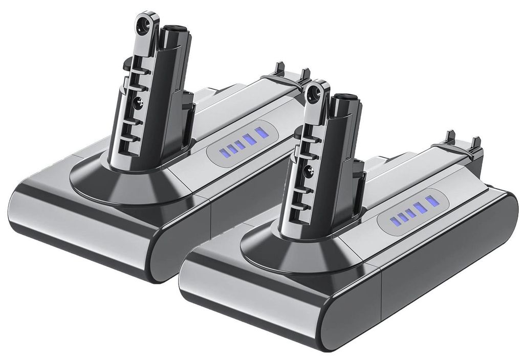 Akku für Dyson V10 - Ersatzakku Staubsauger - 25,2V Li-Ion - 6000mAh Hochkapazität - SV12/Absolute/Fluffy - 2er Pack
