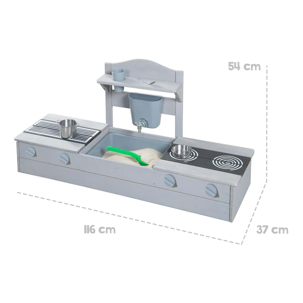 Bac à Sable Compact pour Balcon : Solution Cuisine de Boue Grise roba - 8