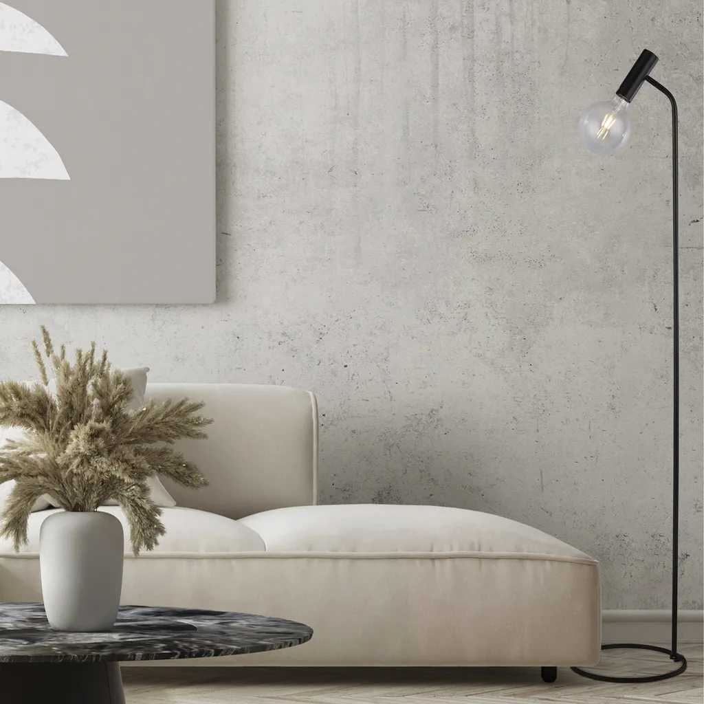Lampadaire noir mat H 152 cm - Éclairage d'appoint pour coin lecture - 4