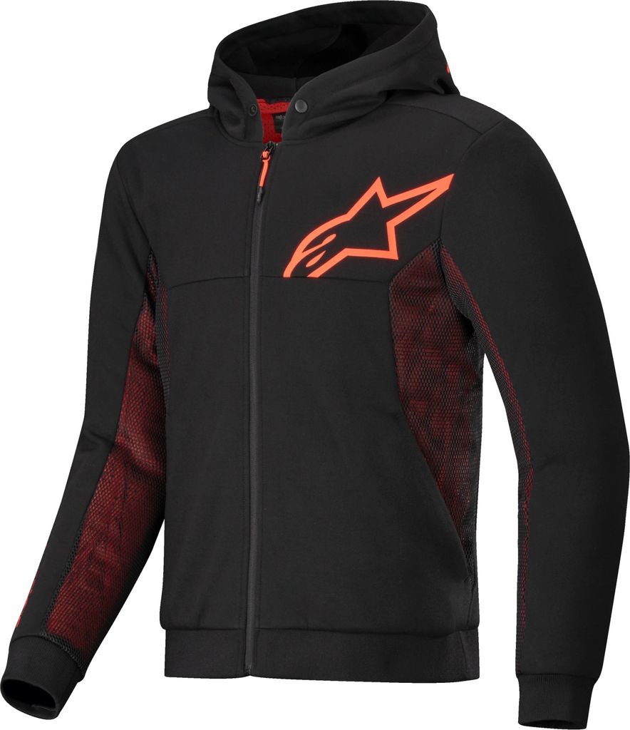 Alpinestars Chrome Air Sport Hoodie Schwarz / Rot-Fluo XL