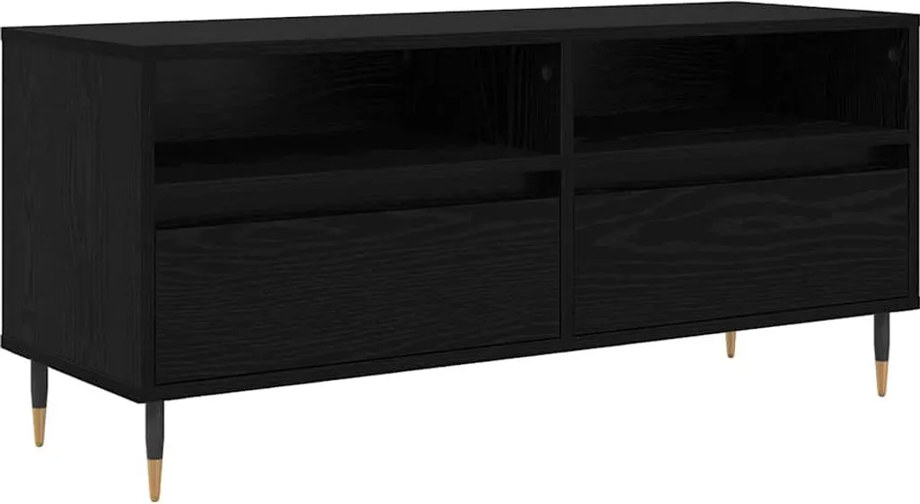 Supporto TV vidaXL Elegante Rovere Nero | 100x34,5x44,5 cm Ferro