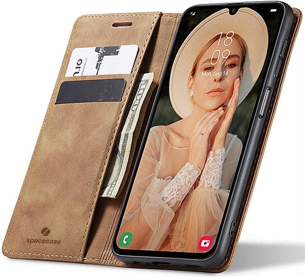 Spacecase Geldbörse Galaxy A25 5G hellbraun