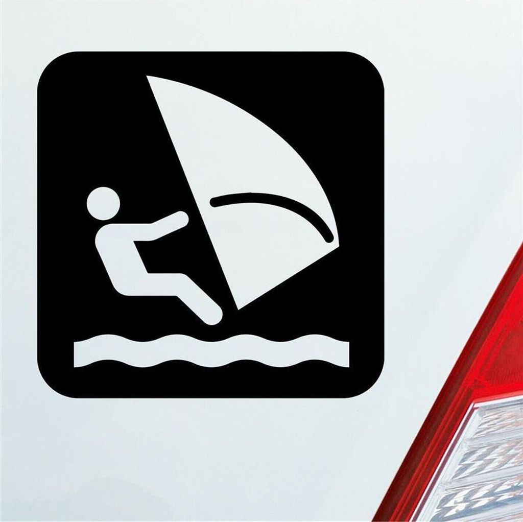 Auto Aufkleber Windsurfer Surfing Wind Surfer Kite Sport 10x10 cm Schwarz Matt Sticker Heckscheibenaufkleber