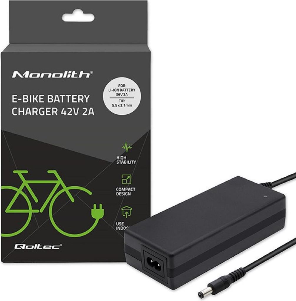 Qoltec Charger for ebike batteries 36V, 42V, 2A Immagine del prodotto 