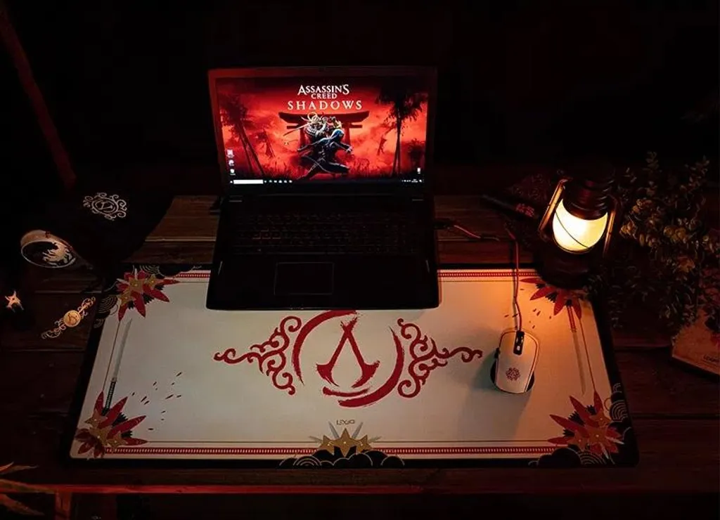 Grand tapis de souris gamer Lexip AC Shadows surface textile précise