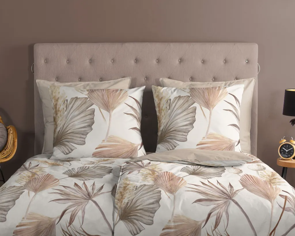 Just Contempo Copripiumino King Size 100% Cotone Con Motivo Floreale – Biancheria Letto Botanica Con Cerniera, 264x229 Cm + 2 Federe