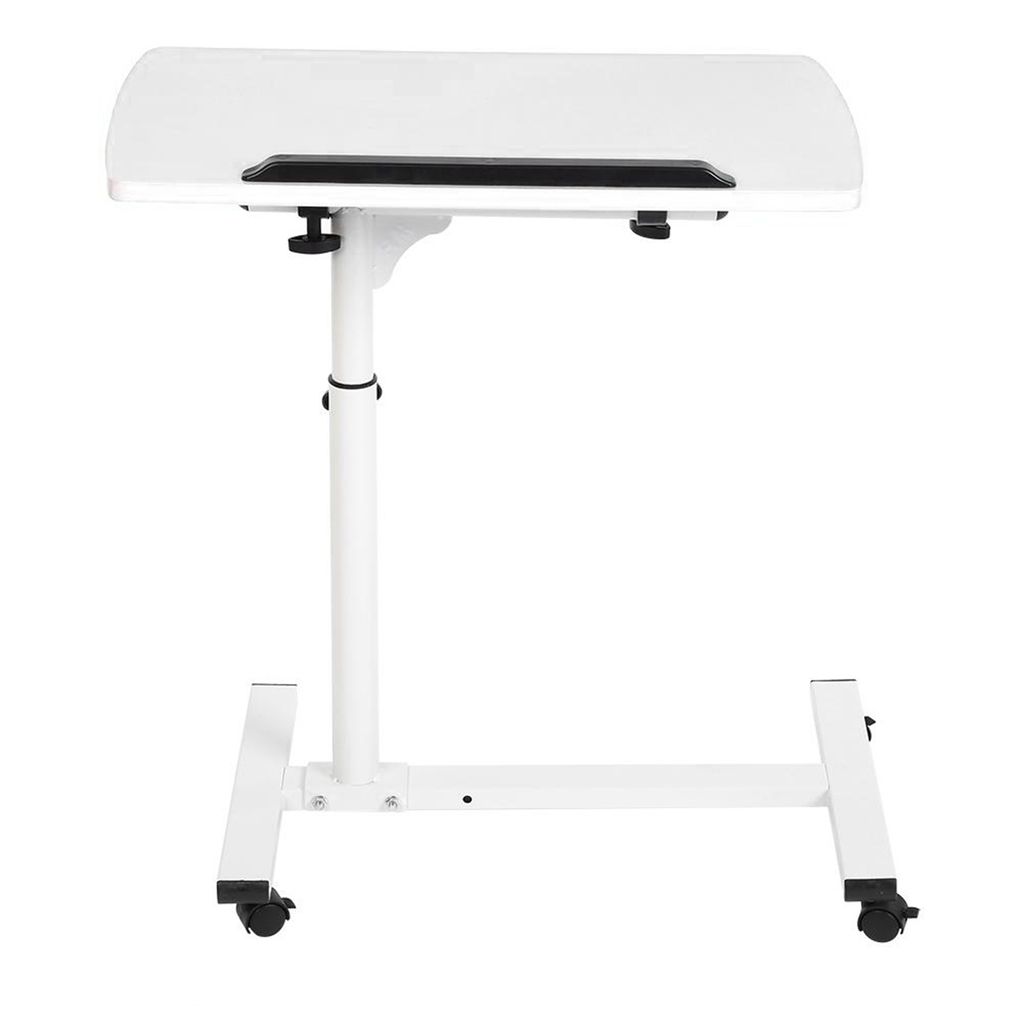 Tragbarer multifunktionaler abnehmbarer Laptop-Schreibtisch mit Rädern Bett Sofa Bücher Snack Weiß
