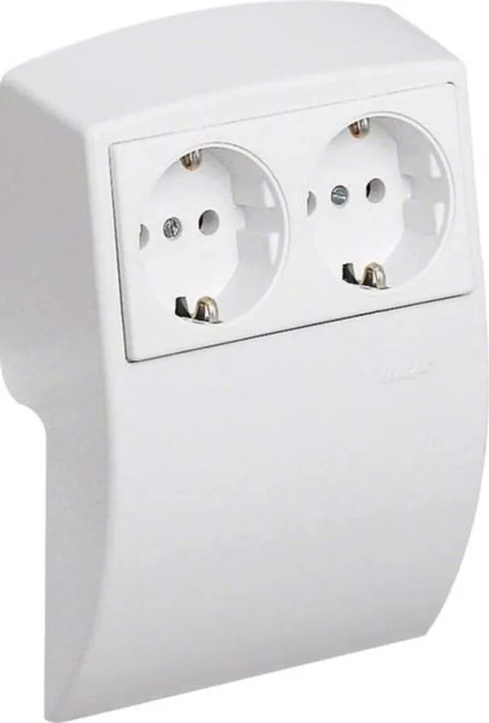 HAGER L22509010 Prise Double Blanc Pur - Bloc de 2 Prises de Courant