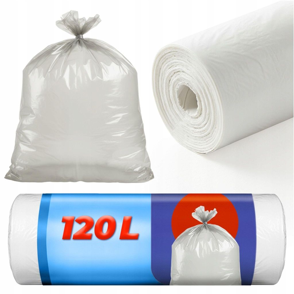 Odpadkové Sáčky, 10 Rolí, 120 L, Průhledné Obrázek produktu 