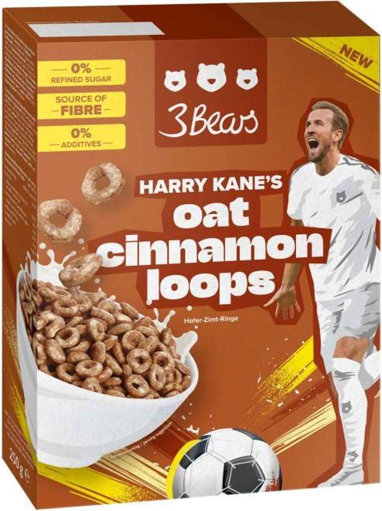 3Bears Harry Kane's Oat Cinnamon Loops 250g Produktbild 