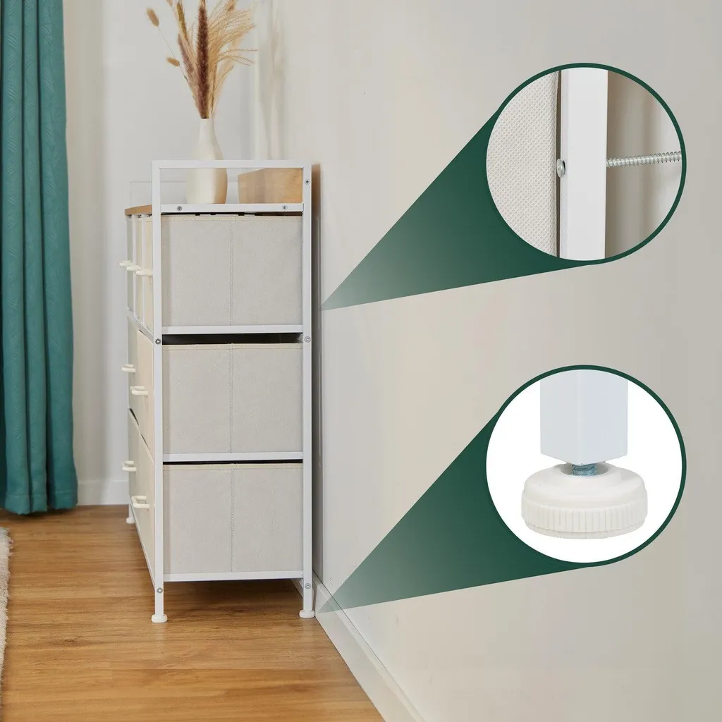 Bureau à 7 compartiments Modèle B7-Organize Chêne Clair 120x60 cm - 7