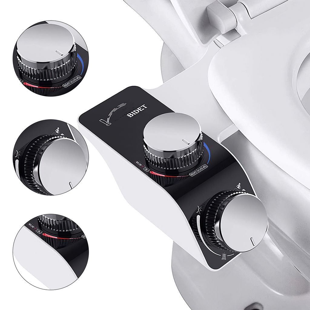 Selbstreinigendes Bidet ohne Strom für Toilettensitze, warmes Wasser, verstellbarer Druck für hygienische Reinigung von Rücken und Intimbereich.