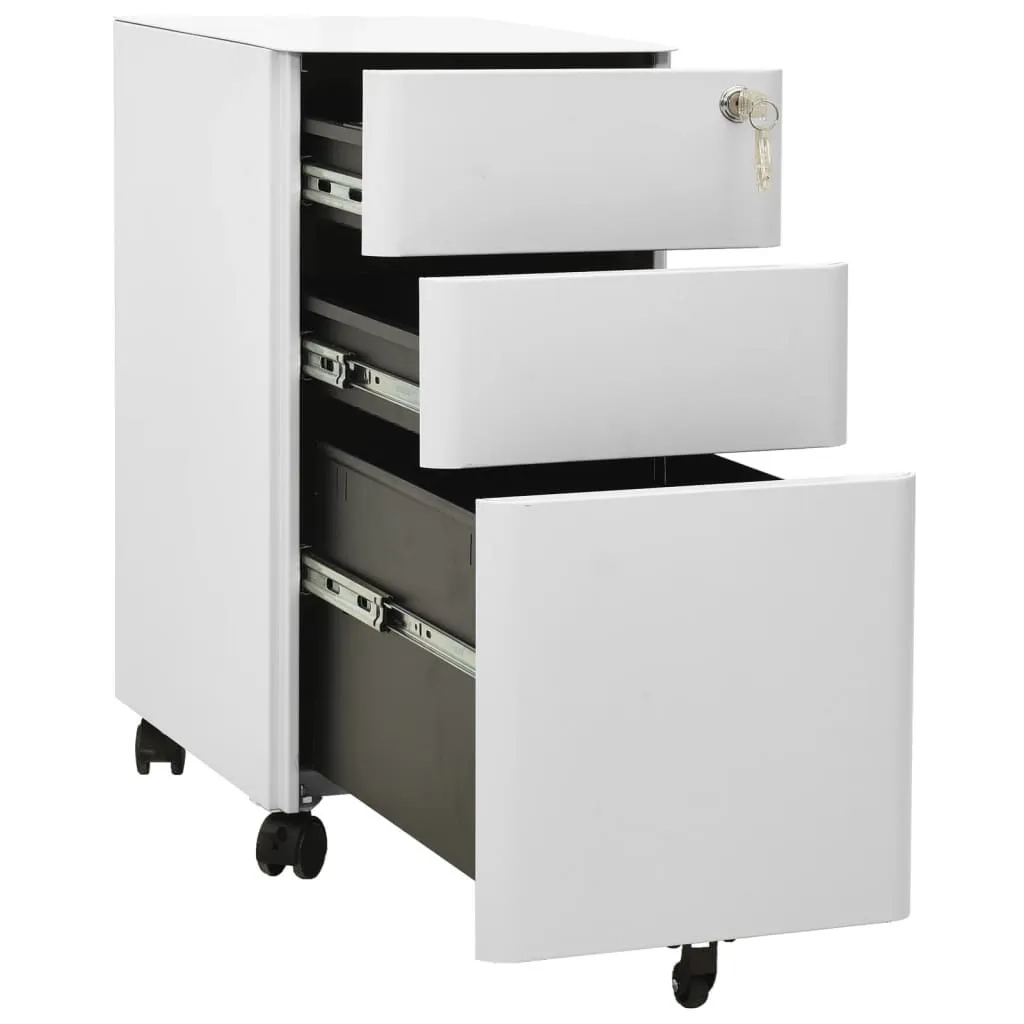 Caisson de bureau mobile gris clair armoire à dossiers 30x45x59 cm acier