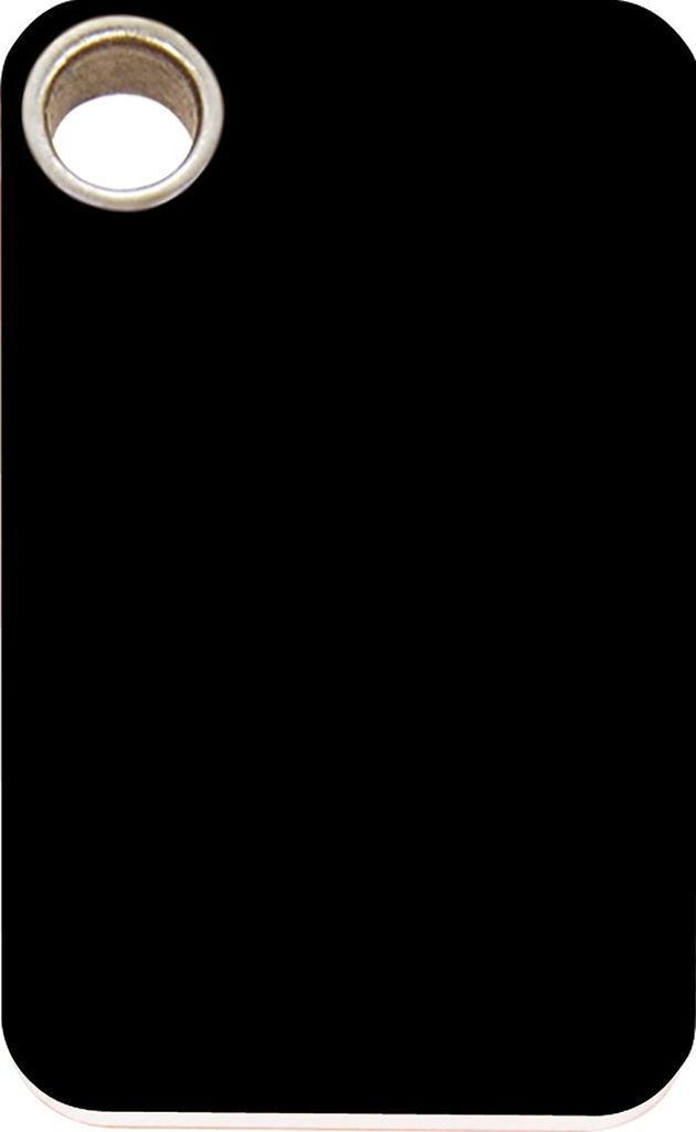 RedDingo Kunststoff Hundemarke mit individueller Gravur Rechteck schwarz