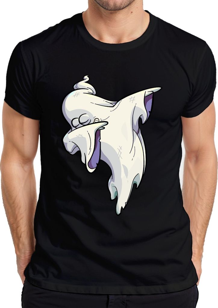 Halloween Geist Dab Cartoon Gespenst Spukhaus Gruselig Dabbing Herren T-Shirt, Schwarz, XXL