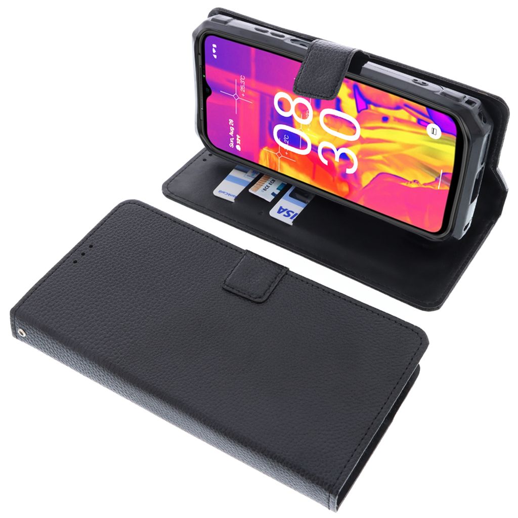 foto-kontor Tasche kompatibel mit Ulefone Armor 18T Schutzhülle Book Style schwarz Schutz Hülle Buch