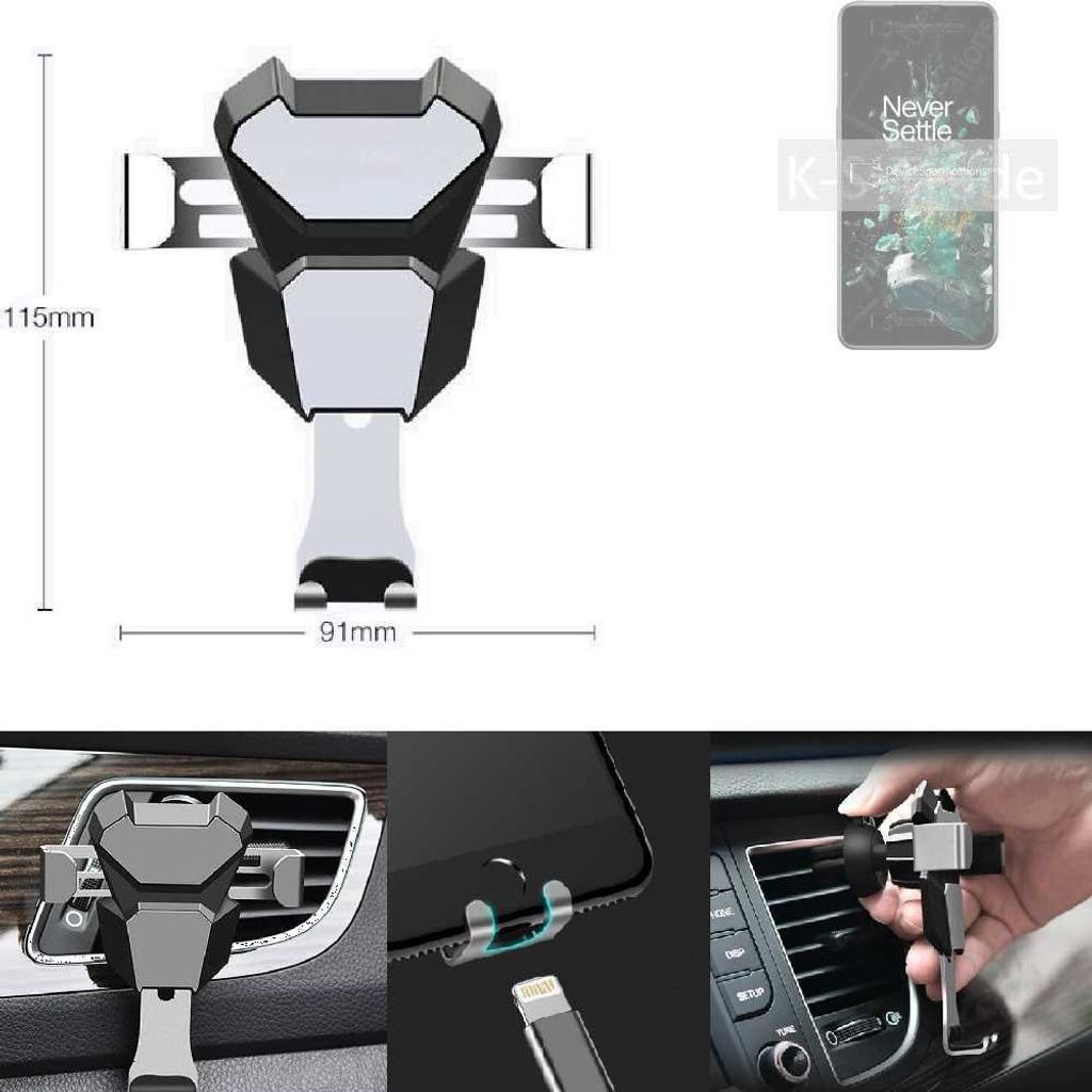 K-S-Trade Lüftungshalterung kompatibel mit OnePlus Ace Pro kompakte Handy-Halterung Lüftungsschlitz Lüftungsgitter Autohalterung KFZ Auto-Halterung