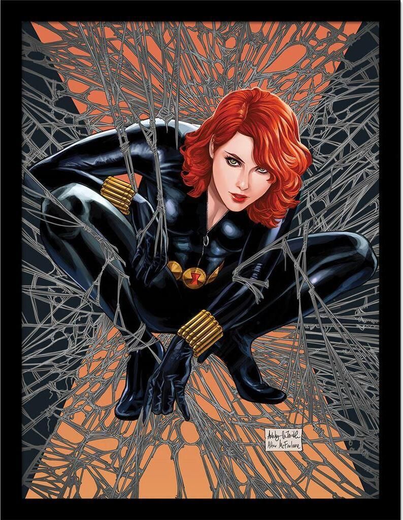 Black Widow - Gerahmtes Poster "Web Of Black Widow" PM8952 (40 cm x 30 cm) (Bunt)