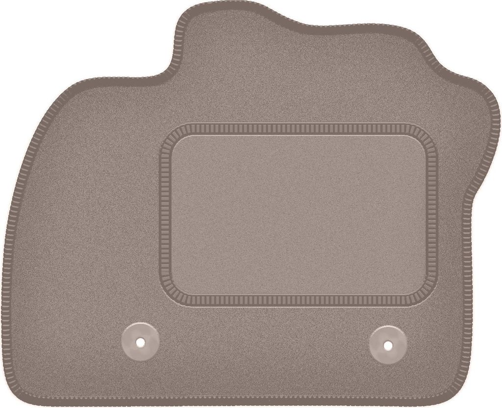 Fahrerfußmatte Velours beige passend für Renault Zoe (2013-, Schrägheck) – mit Befestigungen – passgenau