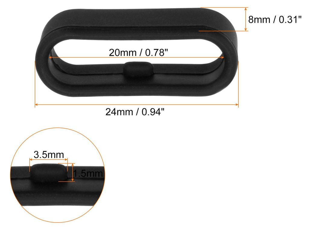 10 Stš¹ck Uhrenarmband-Schlaufen aus Silikon, Ersatz-Schnellverschlussringe aus Silikon, Uhrenhalter Keeper fš¹r 20mm breites Uhrenarmband, Sch...