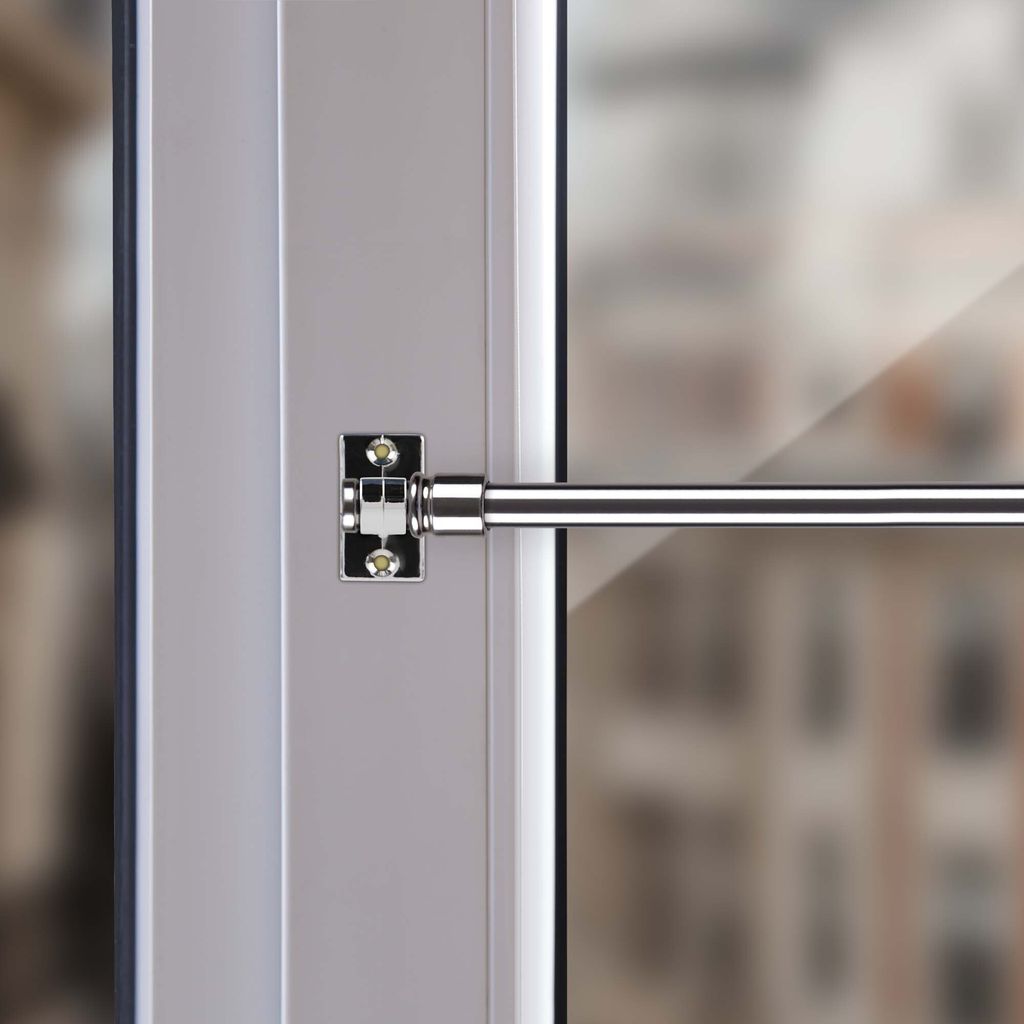 Caféhausstange 50-75cm Silber Chrome – ausziehbare Scheibenstange aus Edelstahl, Gardinenstange ohne Bohren, Kleben oder Schrauben