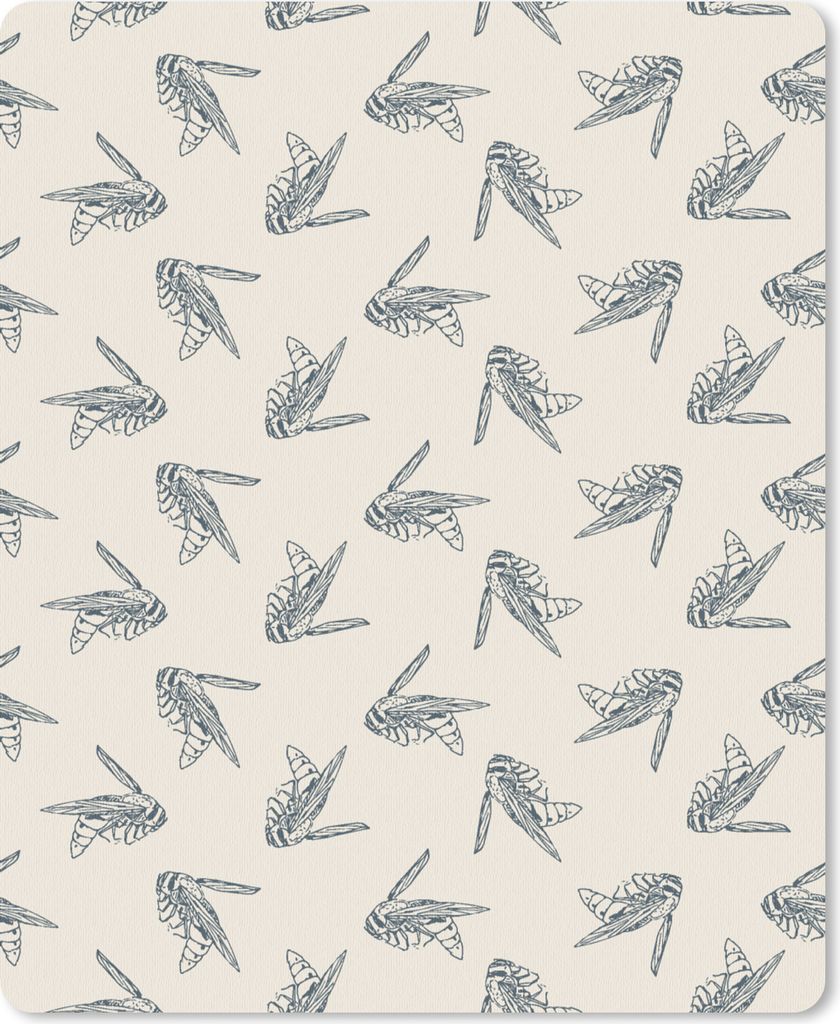 MuchoWow Mauspad Mousepad Wespen - Muster - Jahre 50 30x40 cm - Mousepads - Maus Mat - Pad - Mausunterlage - Mausmatten