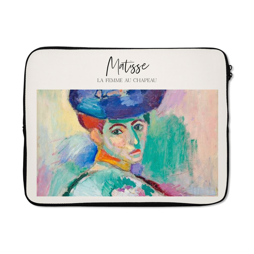 MuchoWow Laptop Hülle 17 Zoll Laptoptasche La femme au chapeau - Henri Matisse - Gemälde - Zipper - Schutzabdeckung