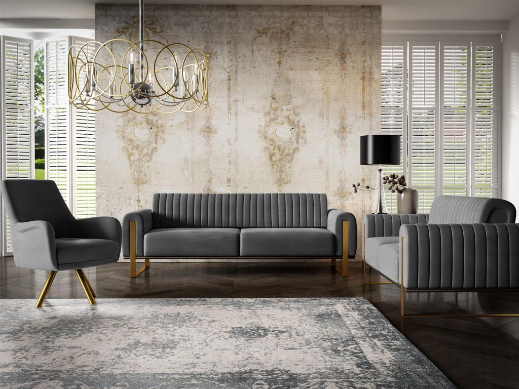 Sofaset Designersofas VALERIE 3-2-1 in Stoff Stoff Elisa Produktbild 
