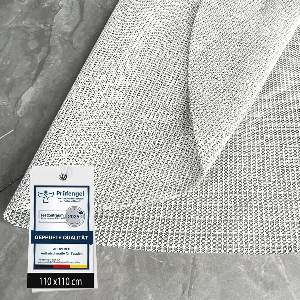 Antislipmat voor tapijt, rond, wit, 110 cm Productafbeelding 