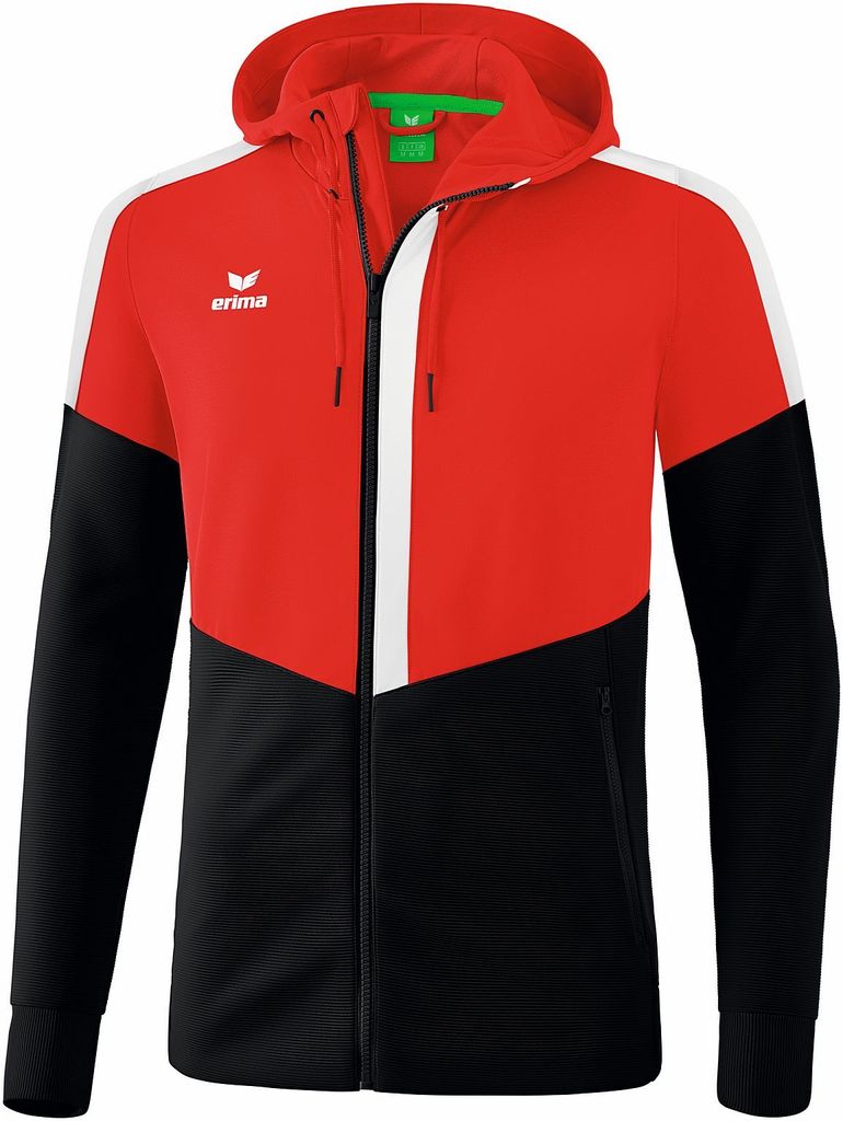 Erima Squad Trainingsjacke Mit Kapuze Herren - Rot / Schwarz / Weiß