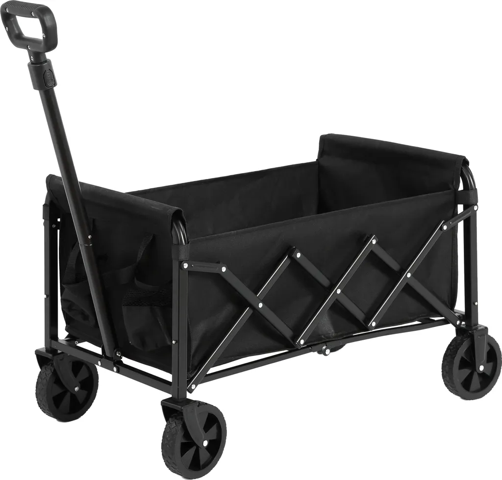 Fini le mal de dos avec ce chariot pliable noir à roues renforcées