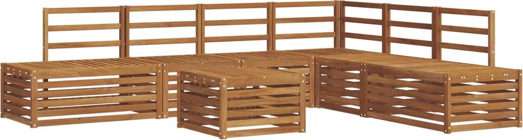 vidaXL Outdoor-Sofagarnitur 7 Stück Natur Massivholz Akazie