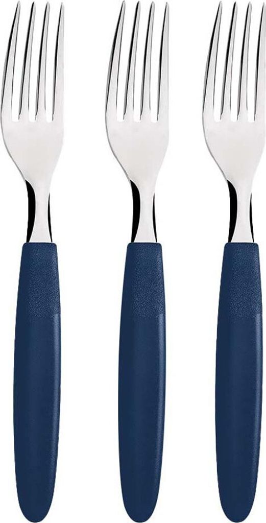 Tramontina Edelstahl Ipannema Poliertes Gabelset 19.1 Cm 3 Einheiten Blau Blau One Size