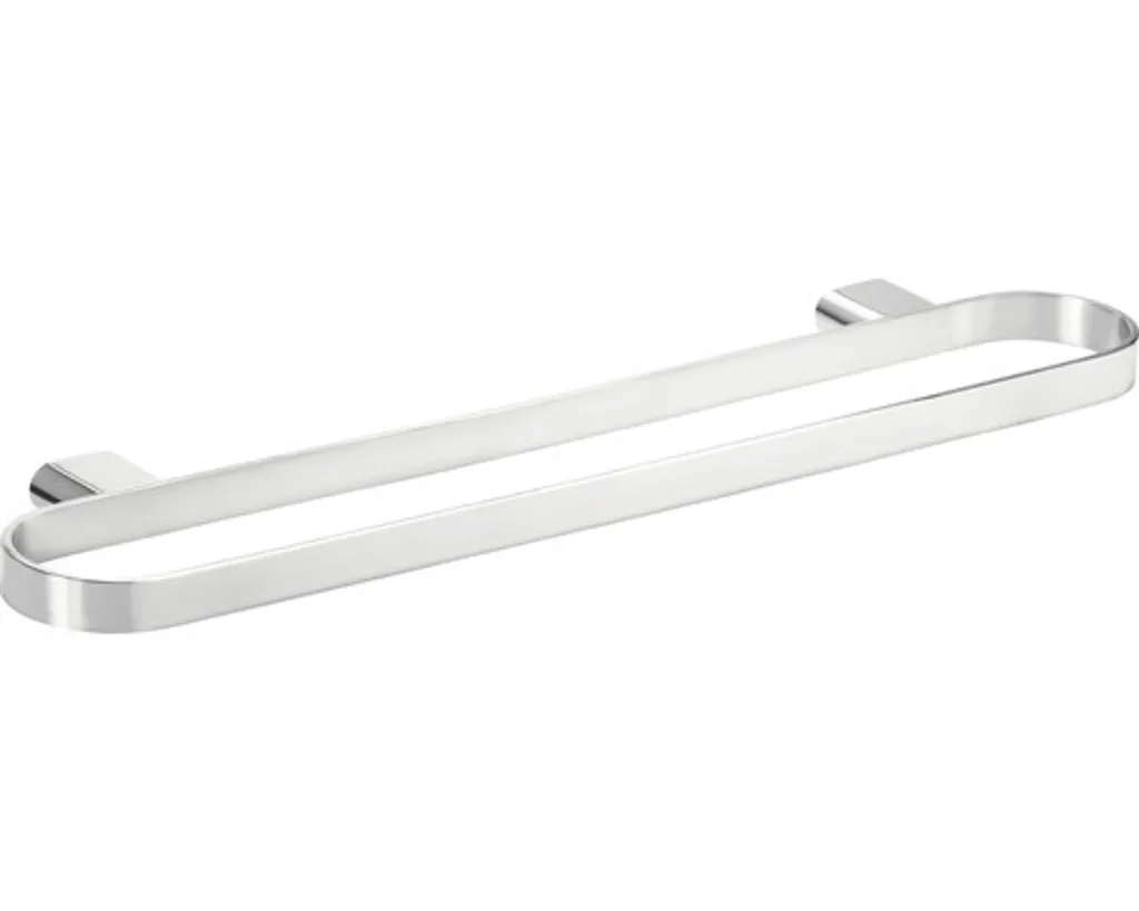 Double barre porte-serviette murale 60cm chromée pour salle de bain