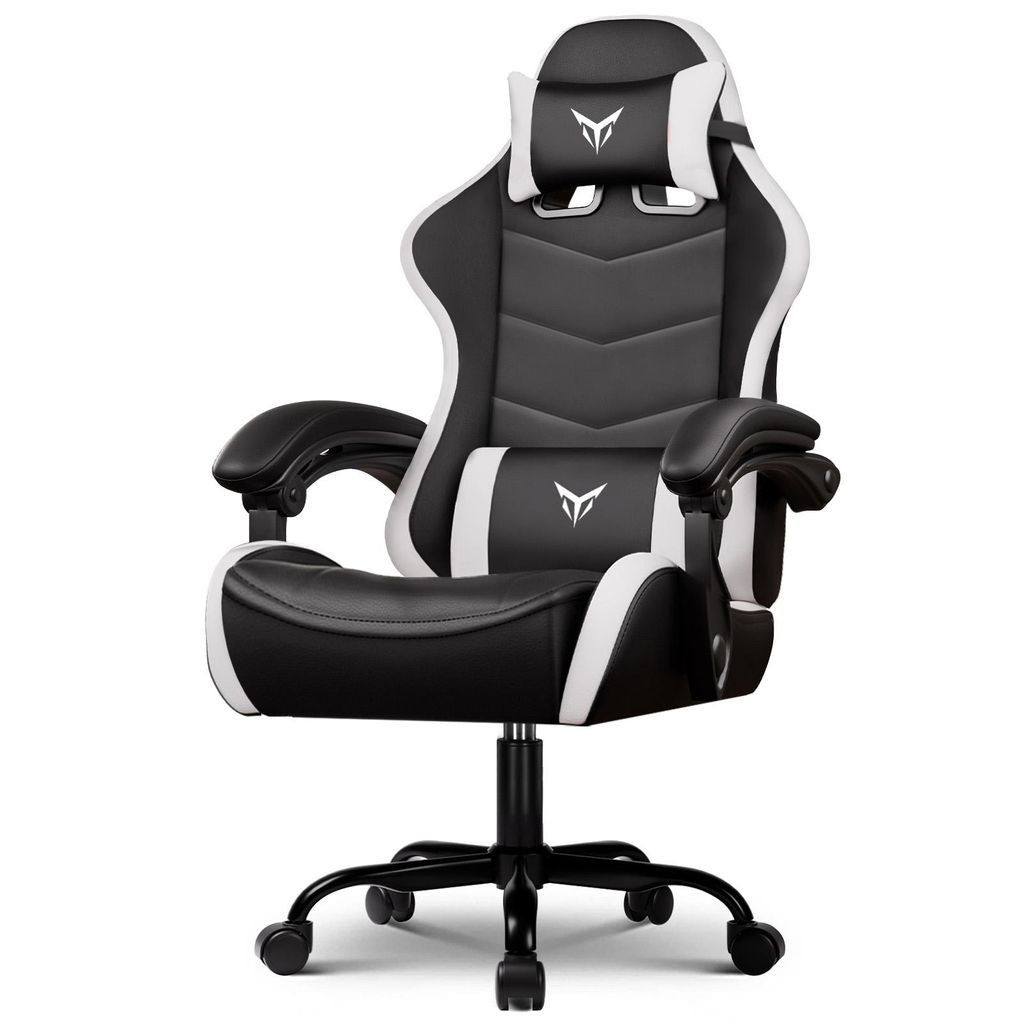 GTPLAYER Gaming Stuhl Bürostuhl Ergonomischer, Gaming Chair verstellbare Kopfstütze und Lendenwirbelstütze, Gaming Sessel, Weiß