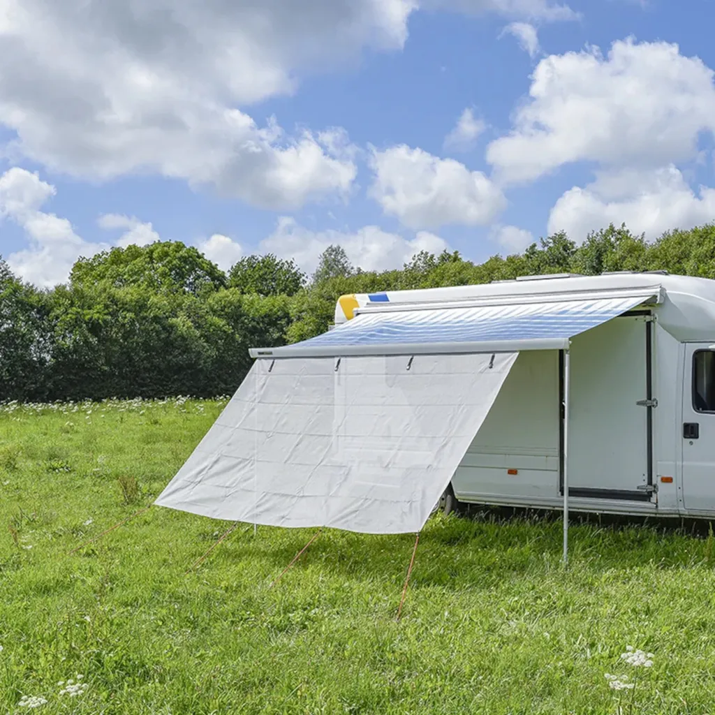 Rideau de store pare-soleil frontal pour marquises de toit 430 x 200 cm