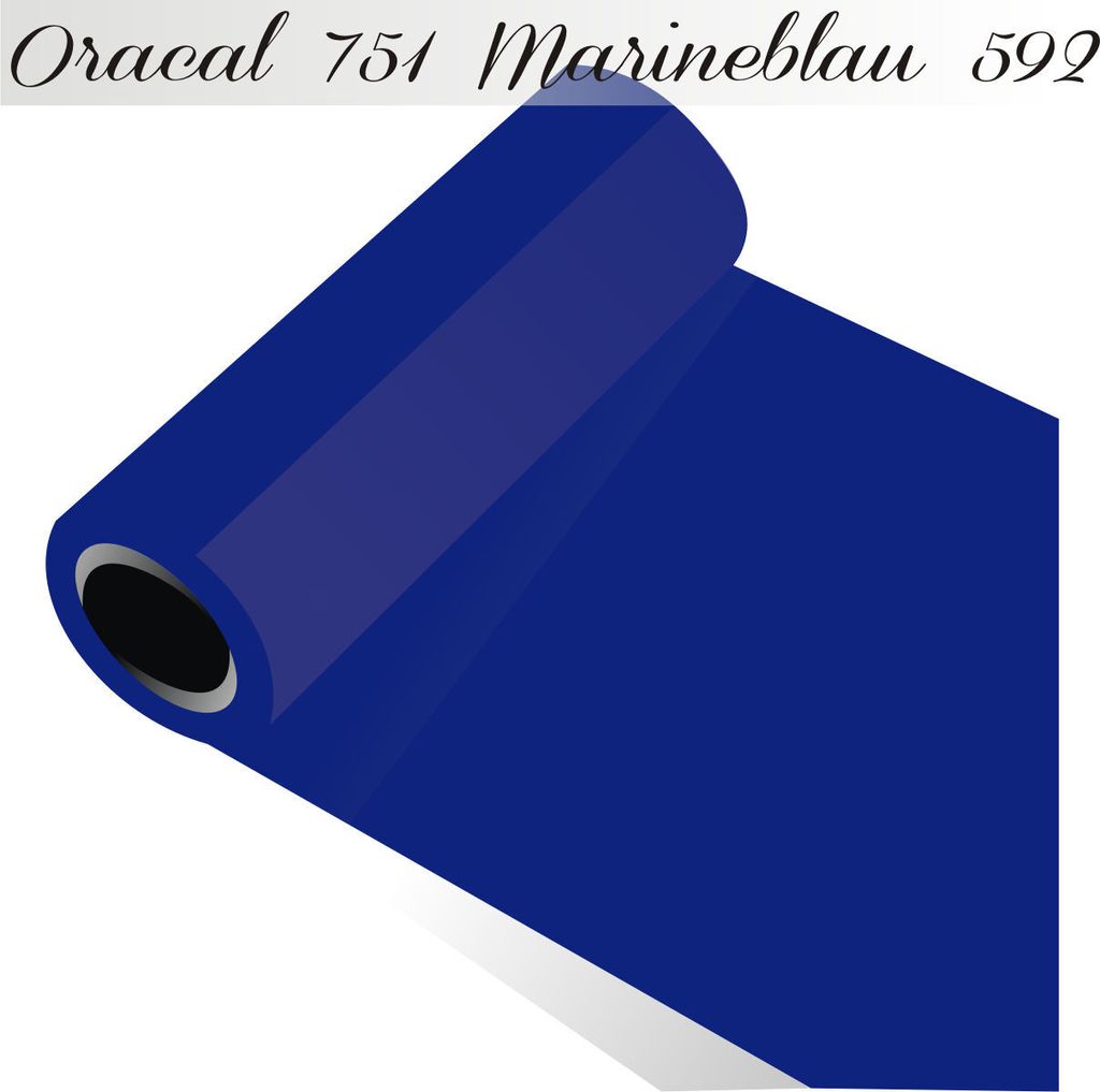 Oracal 751 - Orafol Folie 5m (Laufmeter) freie Farbwahl 118 glänzende Farben - glanz in 4 Größen, 126 cm Folienhöhe marineblau - 592