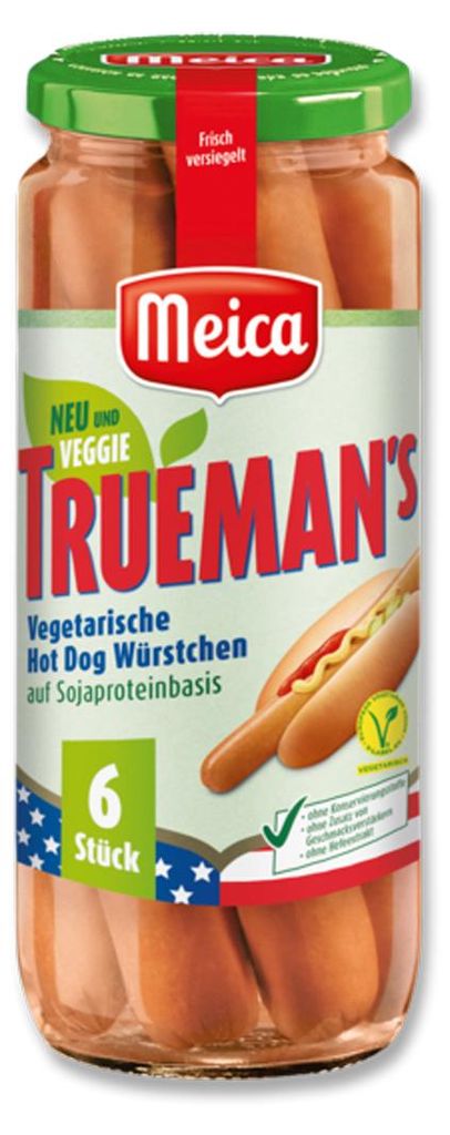 Salsicce hot dog vegetariane Meica Trueman's (6 x 50 g) Immagine del prodotto 