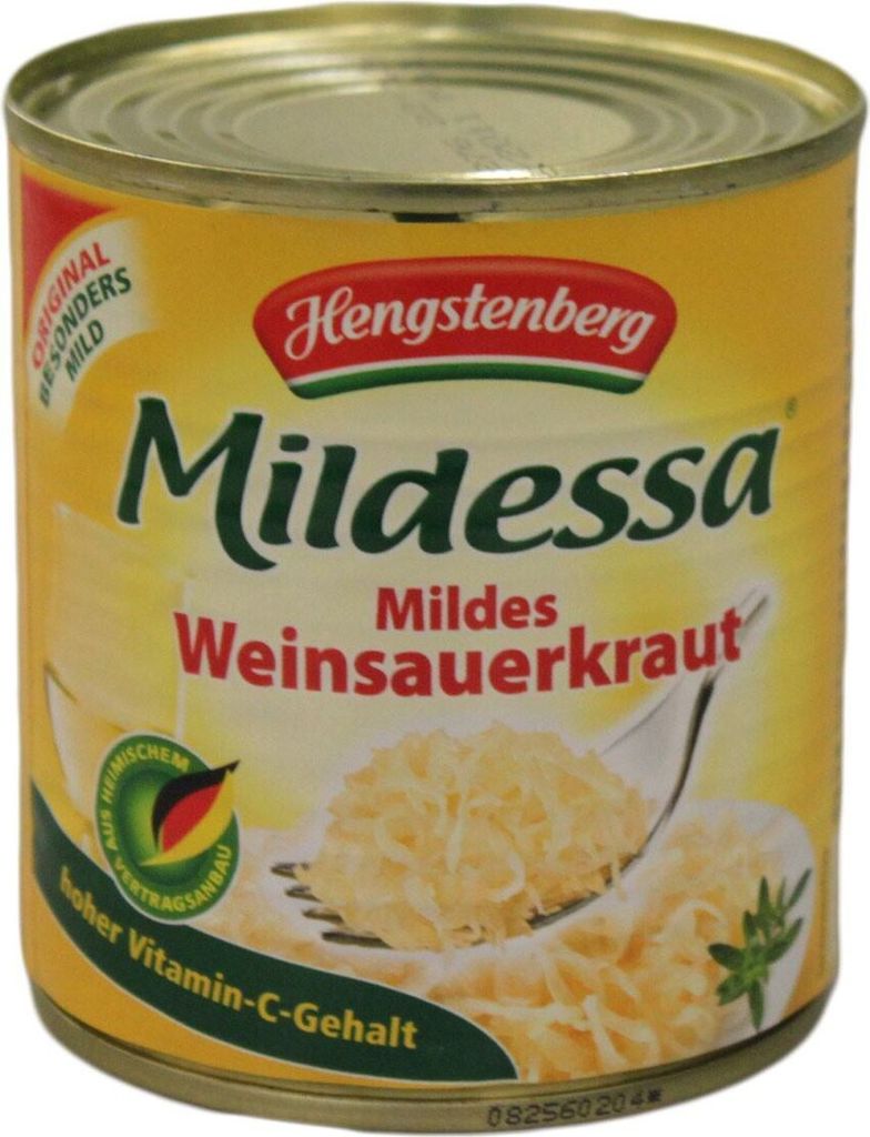 Hengstenberg Mildessa Wein Sauerkraut in der Dose vegan Produktbild 