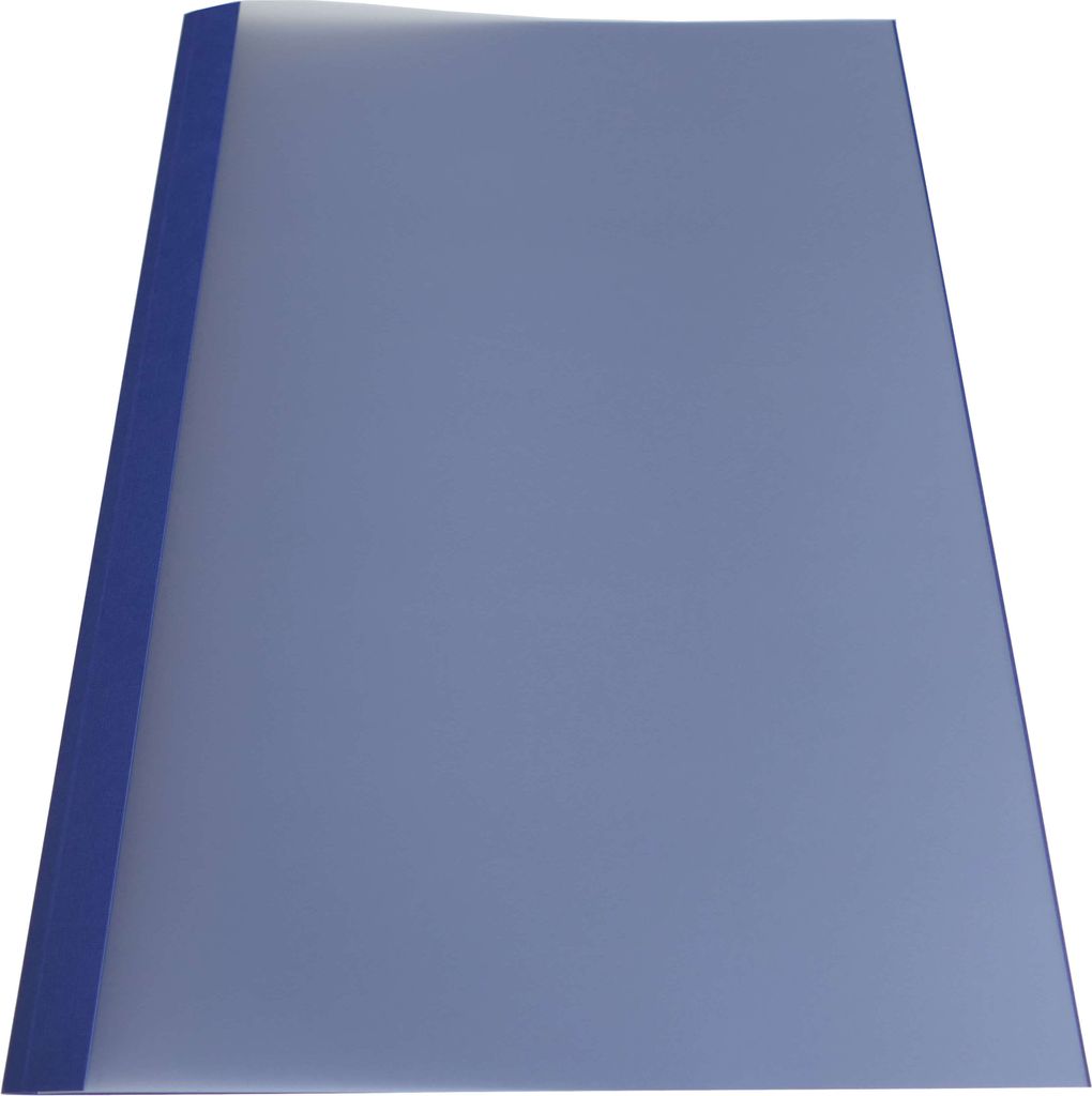 POV Premium Thermobindemappen, 270g/m², Leinenstruktur, dunkelblau, satinierte Folie, 10 mm (für 91 - 100 Blatt 80g/m² Papier)