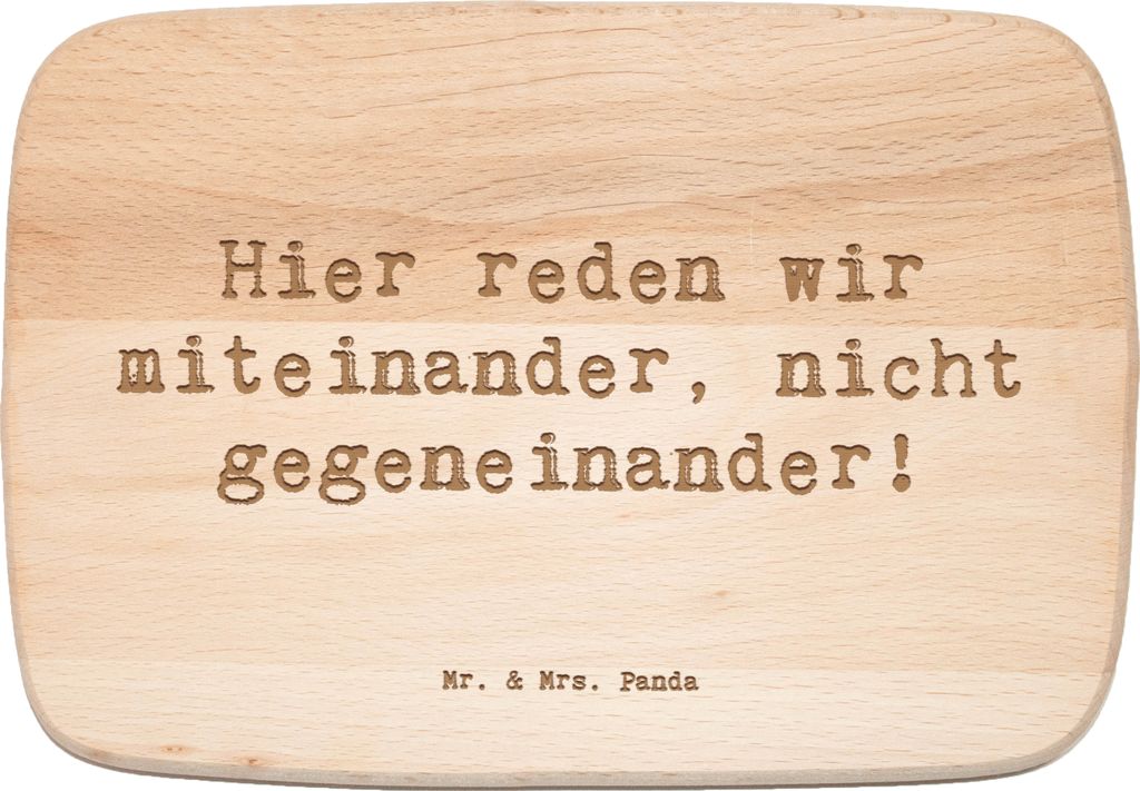 Mr. & Mrs. Panda Holzbrett Spruch Konflikte friedlich lösen - Transparent - Geschenk, Frühstücksbrett, Missverständnisse klären, schneidbrett,...