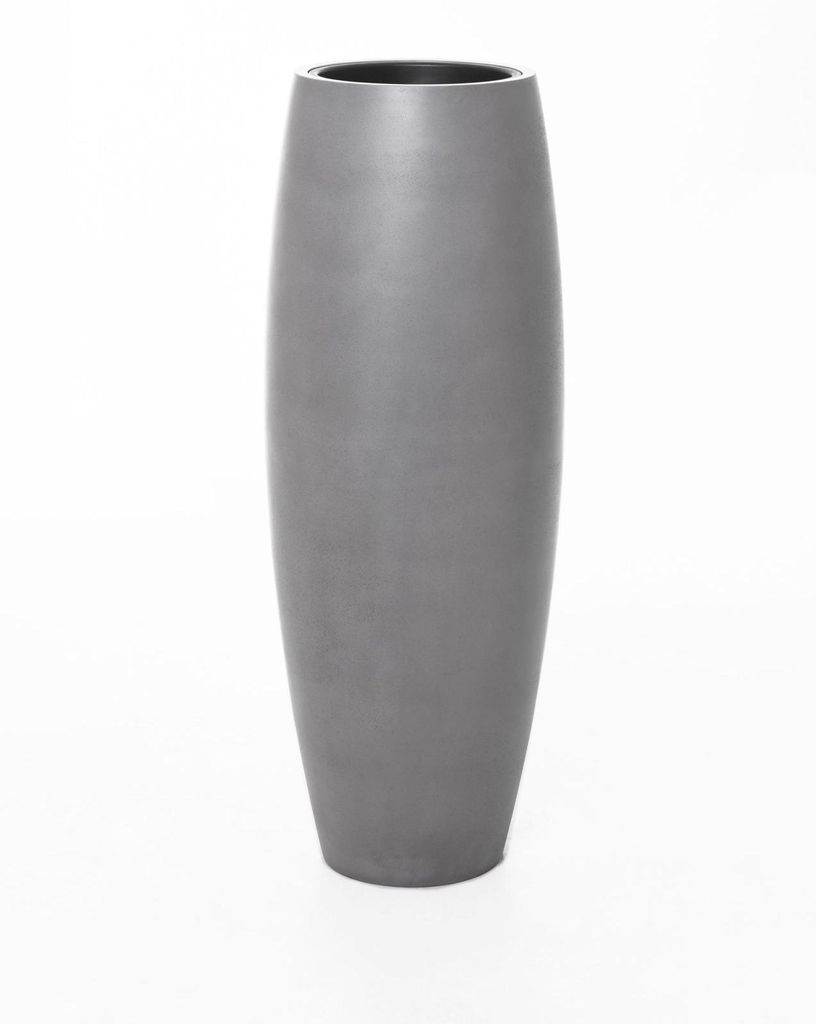 VIVANNO Bodenvase Fiberglas MAGNUM Rund, Betongrau Beton-Design - 37x100 cm