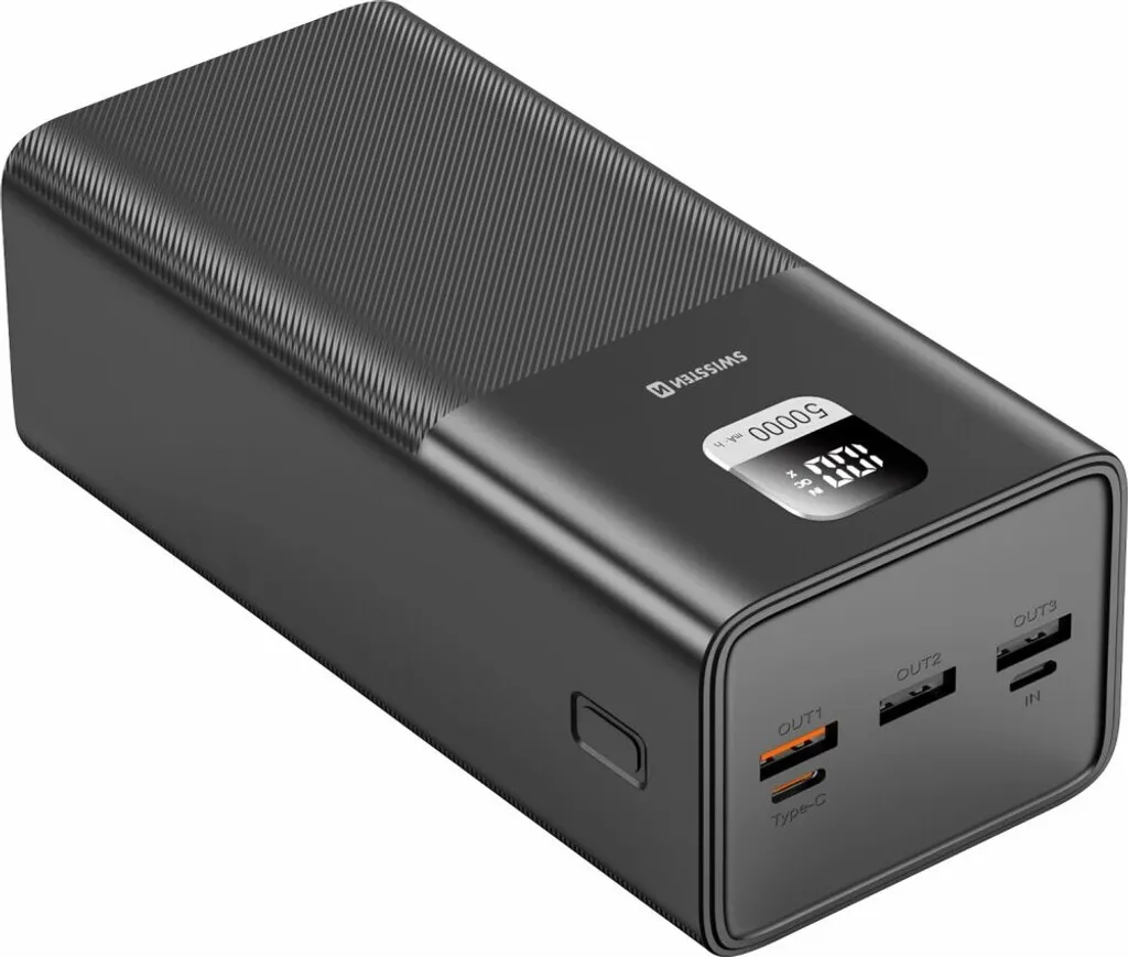 Batterie de secours 40000 mAh LiPo Swissten 22013941 noire ultra longue