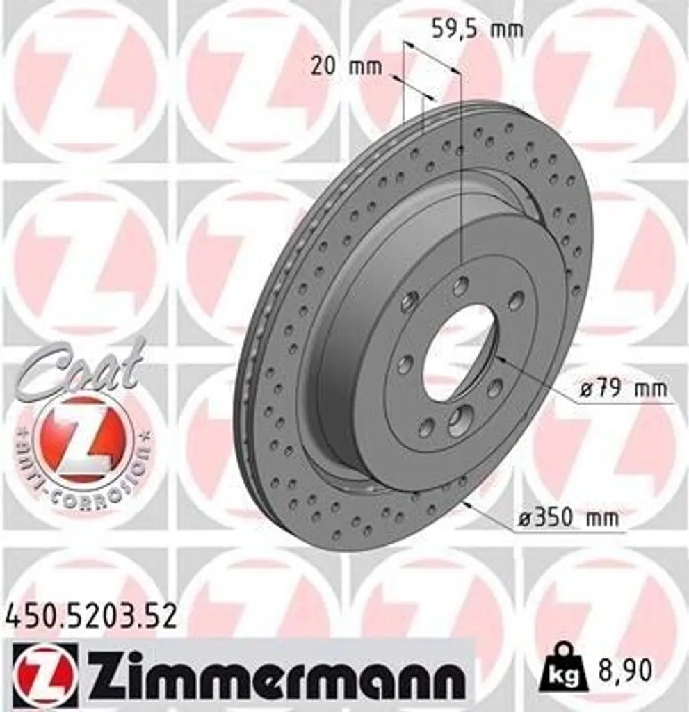 Disque de Frein Anti-Vibration Zimmermann pour Range Rover Sport L320